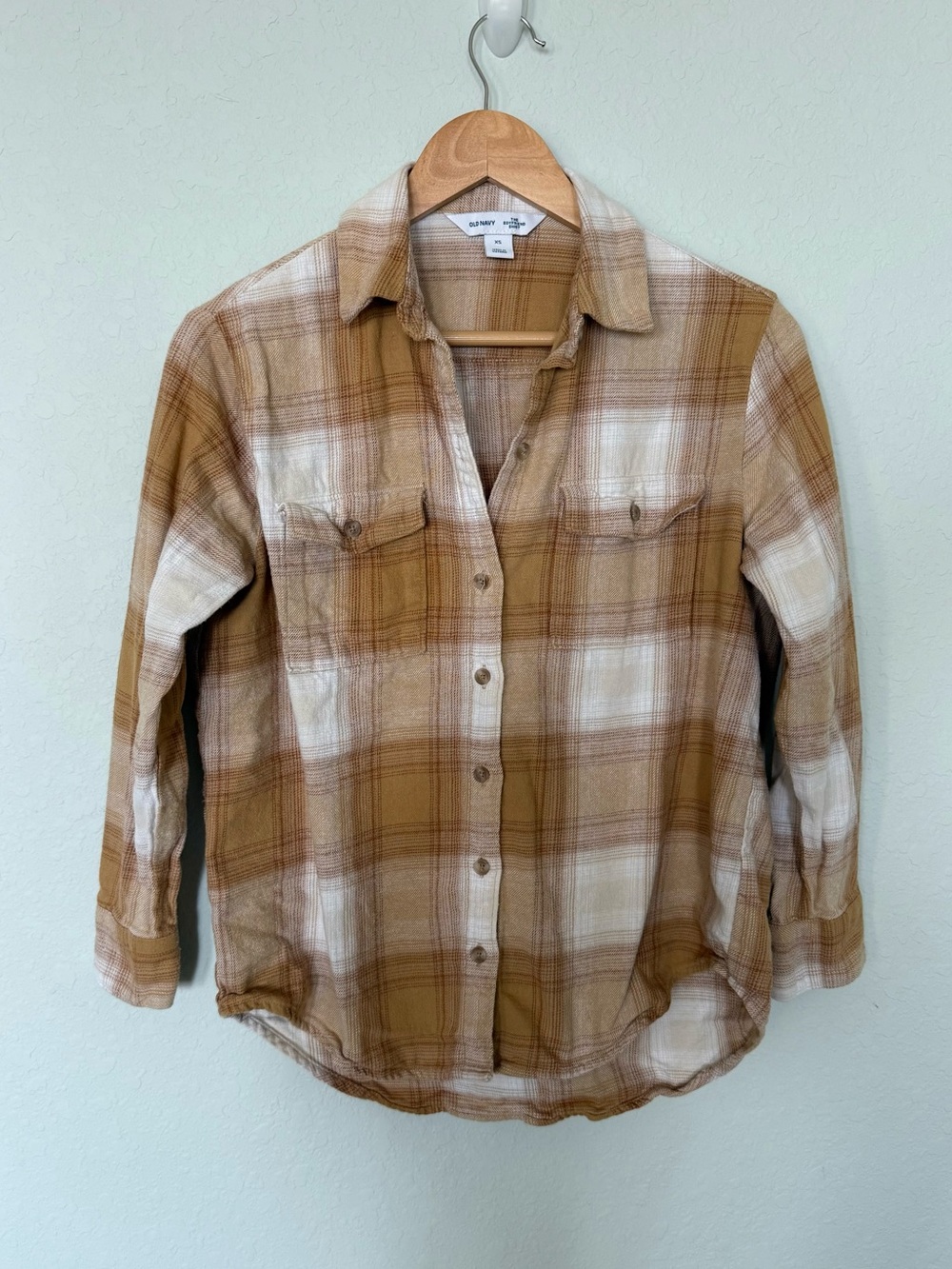 Old Navy The Boyfriend Shirt 100% Cotton Plaid Button-Down
